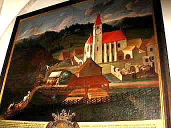 Alte Ansicht der Pfarrkirche Spital am Semmering